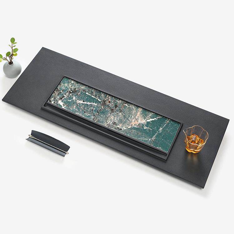 茶具天然乌金石茶盘现代简约茶台轻奢岩板茶海办公室排水托盘家用