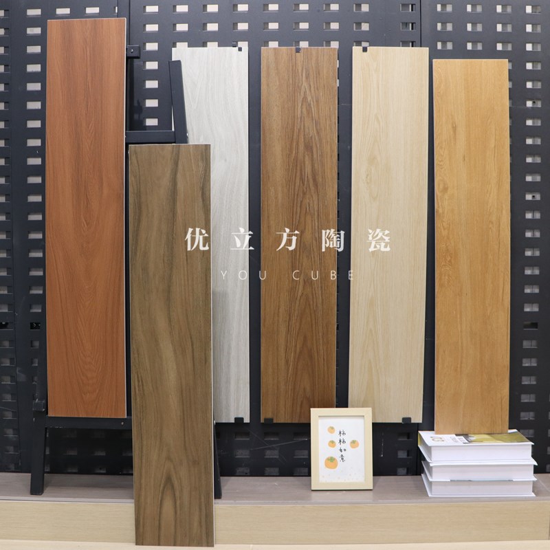全瓷直边木纹砖200X1000酒店阳台G木纹条防滑瓷砖服装店仿实木地