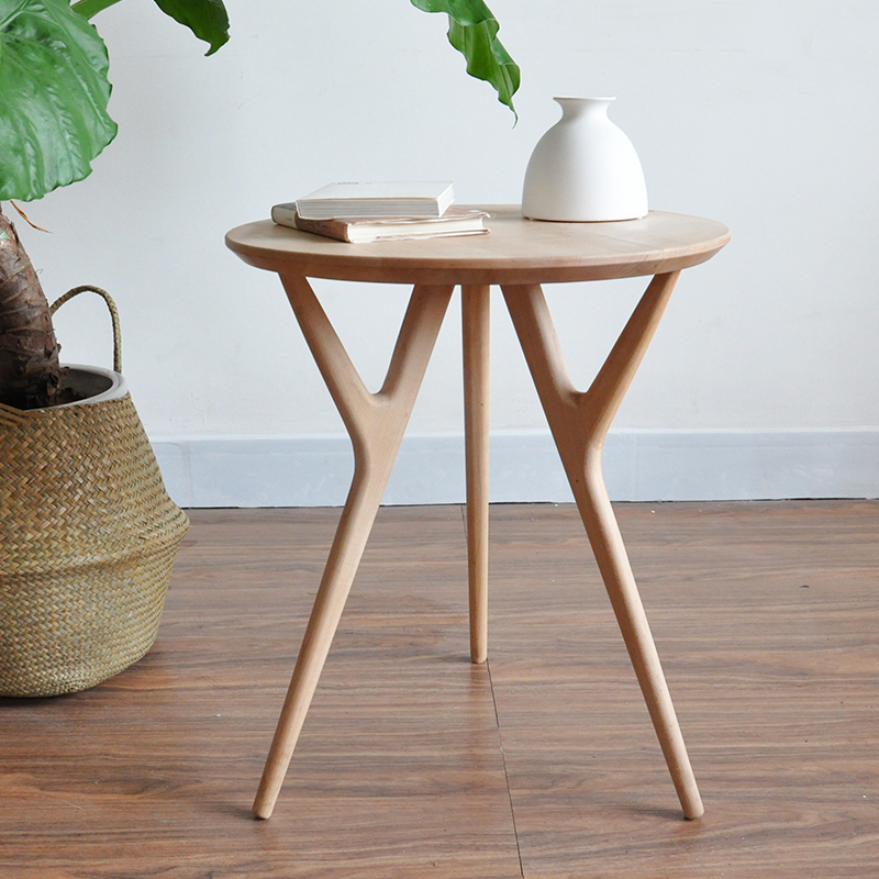 实木沙发边几客厅卧室阳s台床头创意北欧角几休闲圆桌圆形小茶几