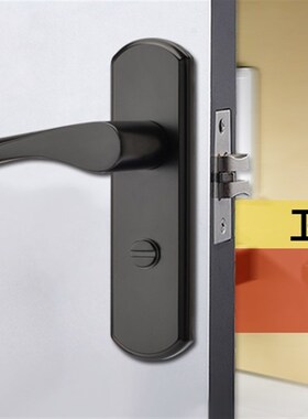 卫浴门锁雅f黑色房门锁厨房浴室门把手锁无钥匙110孔通用