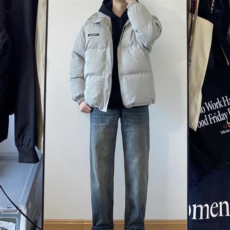 冬季套装男生冬季港风棉q服加厚外套男装搭配牛仔裤2024新款衣服