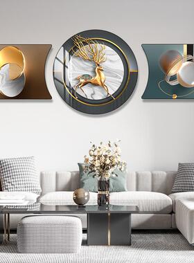 客厅装饰画三联画晶瓷画餐厅画2024F壁画艺术画轻奢沙发背景墙挂