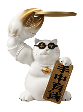 速发轻奢招财f猫落地p大型摆件家居饰品乔迁新居客厅蓝牙音箱开业