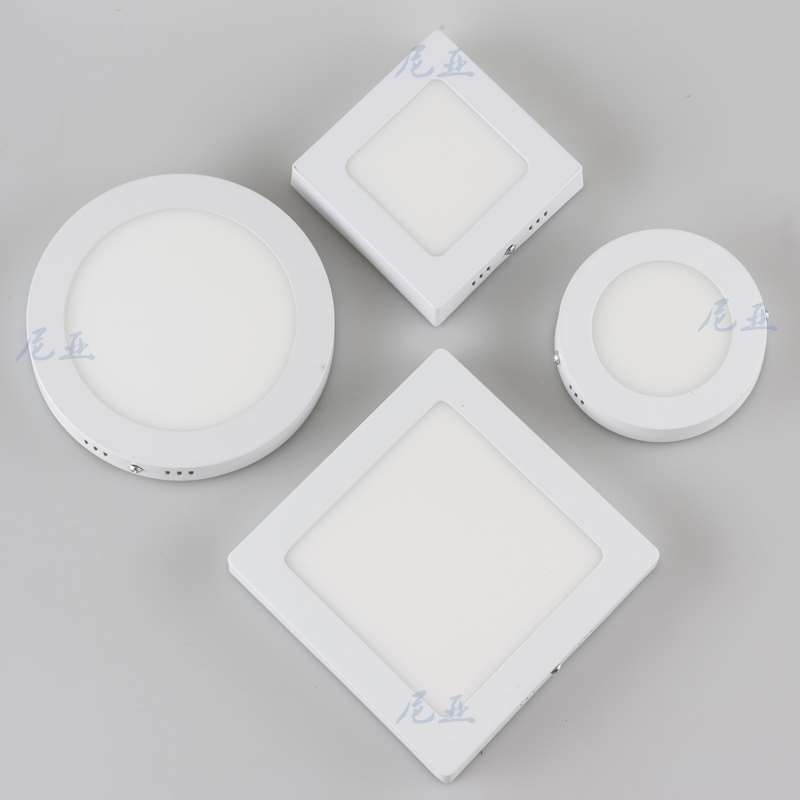 2023超薄led明装筒灯免钻孔圆形A6WG8寸小吸顶灯5寸12w厨卫灯方形