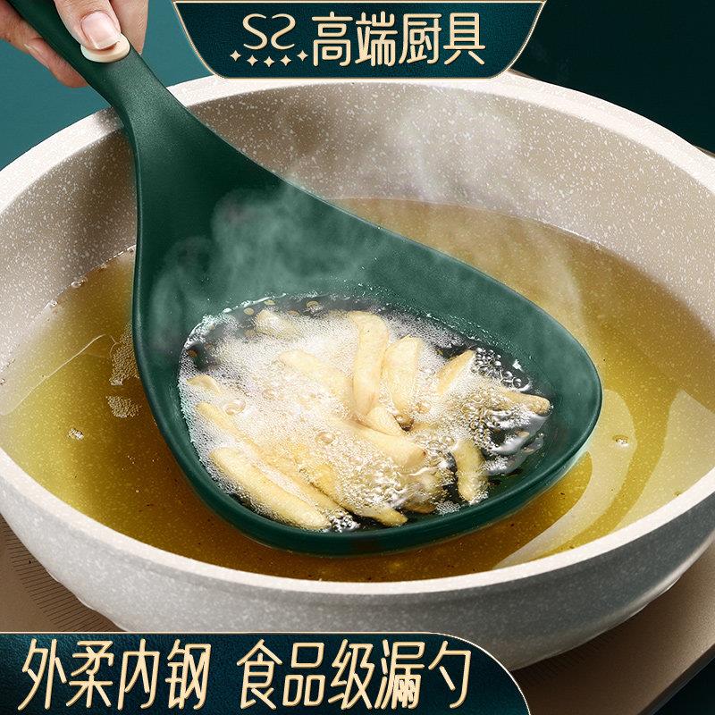矽胶漏勺厨房家用捞水饺义大利面捞勺耐高温笊篱食品级矽胶焯水大