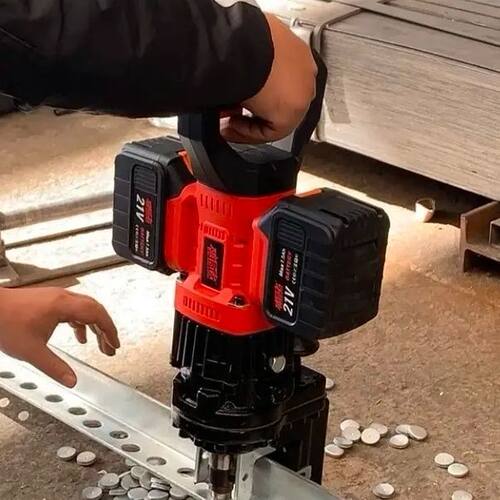 充电式冲孔机 角钢角铁HSPM-20液压电动手提打孔器 式冲孔机便携