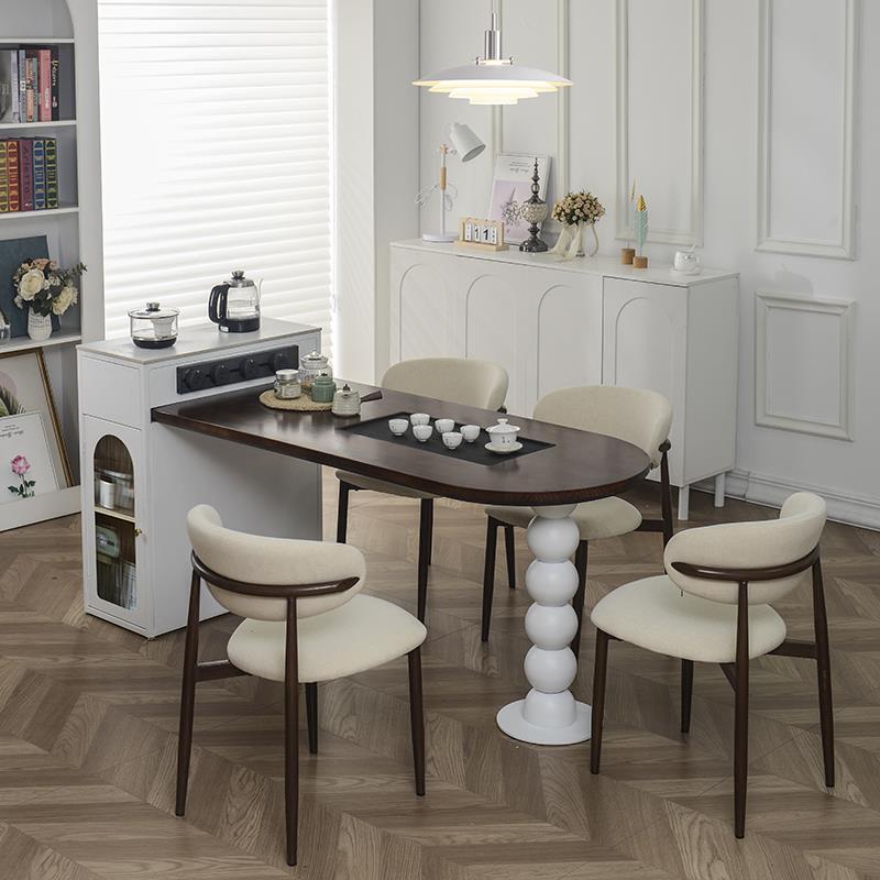 诧寂风实木茶桌多功能岛台茶桌一体可伸缩茶室办公室泡茶台新款