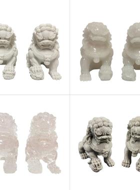 新中式古典石狮子摆件样板房家居客厅茶几柜玄关禅意软装饰工艺品