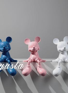 创意轻奢网红卡通坐姿米奇摆件客厅书房电视柜玄关家居装饰品礼物