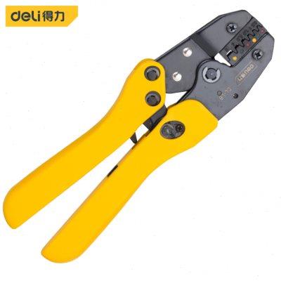 得力9寸棘轮式绝缘裸端欧式端子压接钳DL-L1 DL-L2 DL-L610 DL-L8