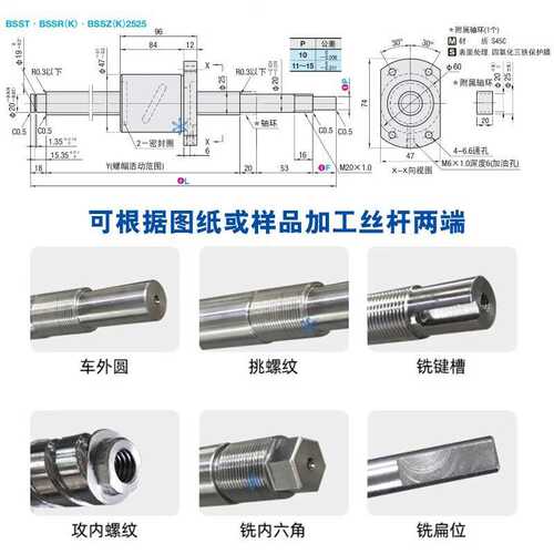 滚珠丝杠杆BSSR BSSRK BSSE1505 1510 2005 2010 2020 2505 2525