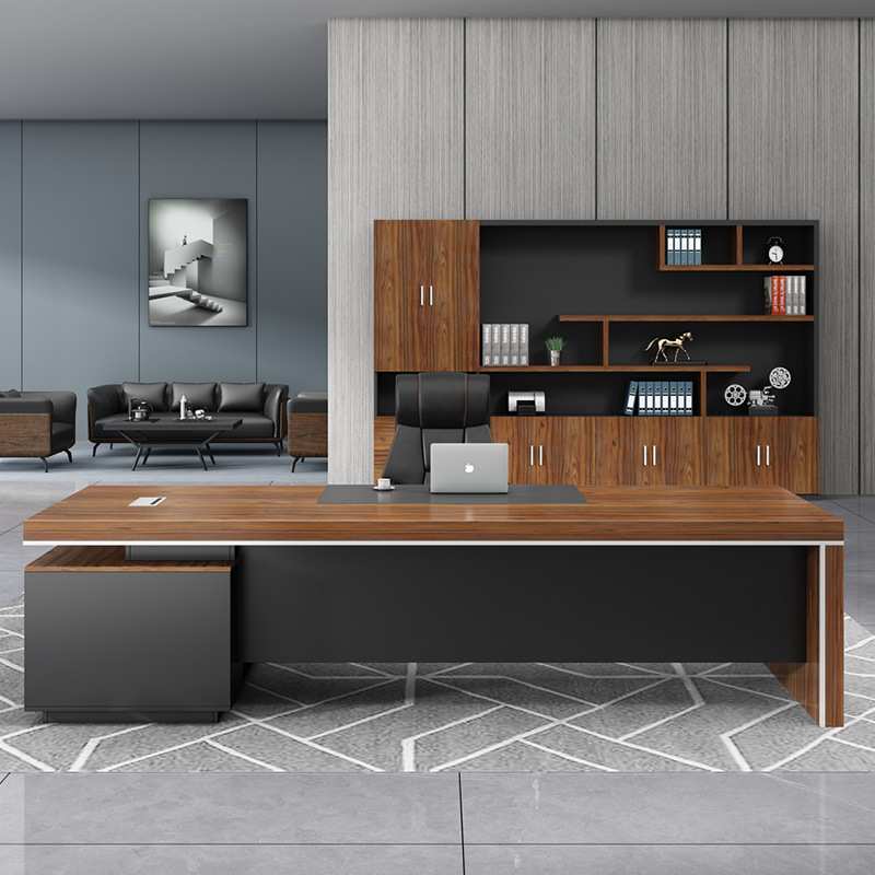 办公桌总经理老板办公室桌椅组合总裁桌子商务大气大班台现代简约