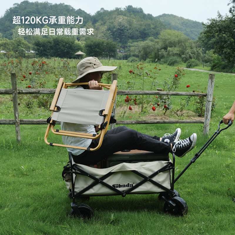 摆摊夜市小推车便携式户外野营车折叠手推车营地拉车小拖车露营车