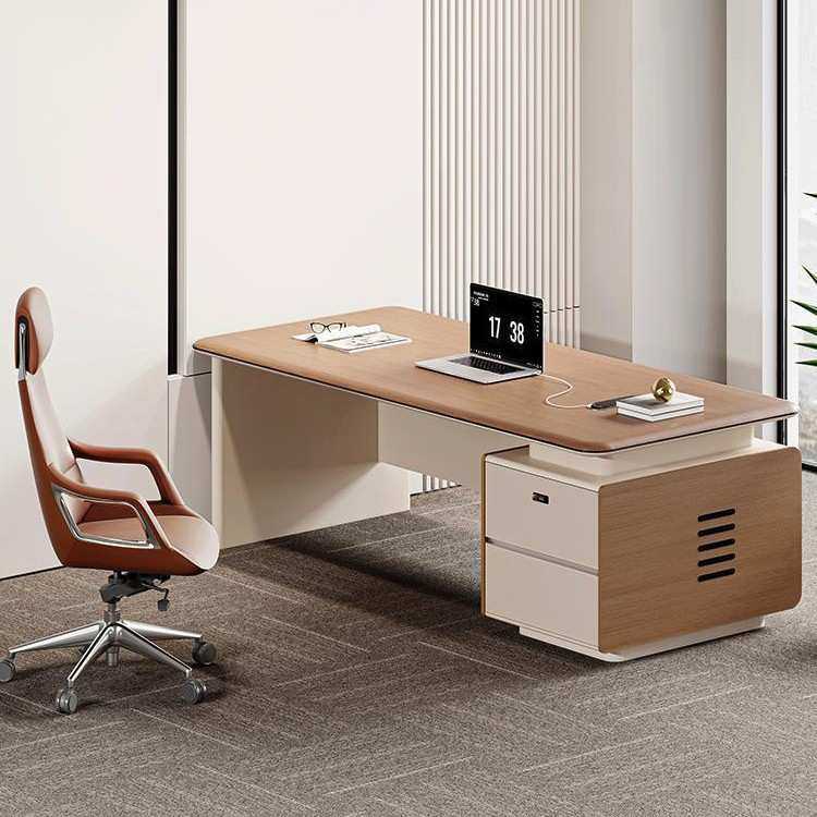 轻奢办公桌老板桌椅组合简约现代财务桌总裁班台主管经理办公室桌