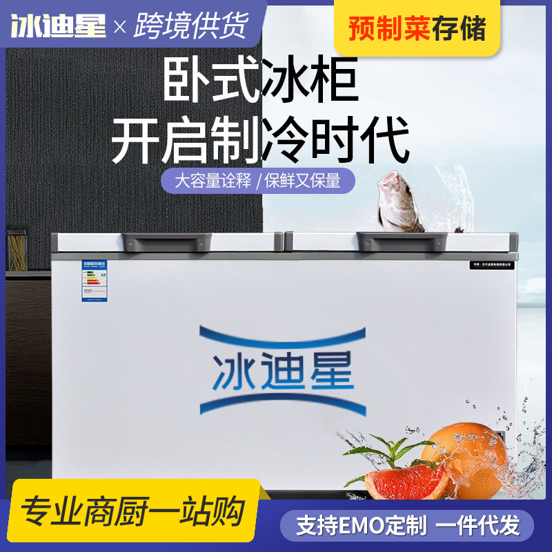 商用卧式冰柜 卧式冰箱冷冻柜大冰柜冷藏冷冻商用大容量冷冻柜