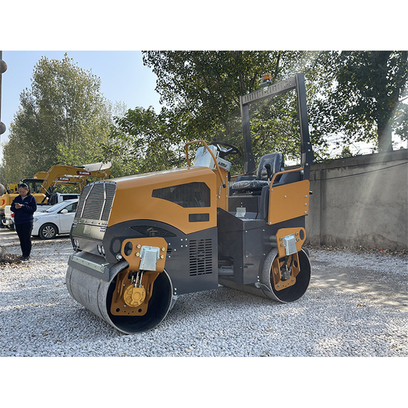 压路机型号沟渠回填座驾式 沥青路面双钢轮3吨小型1吨振动手扶