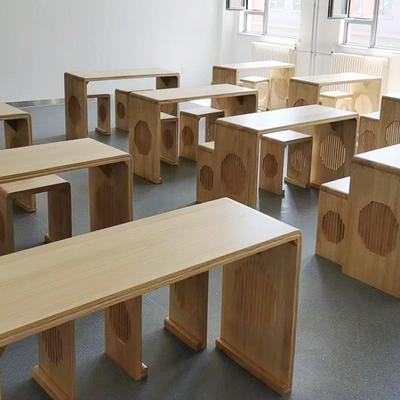 实木书法桌子国学桌中式培训班专用桌茶艺桌围棋桌学生课桌椅组合