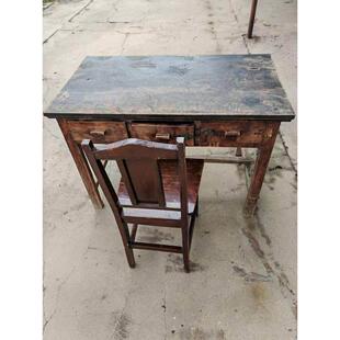 民俗老物件八十年代办公桌一套怀旧家具覆古摆件民宿装饰影视道具