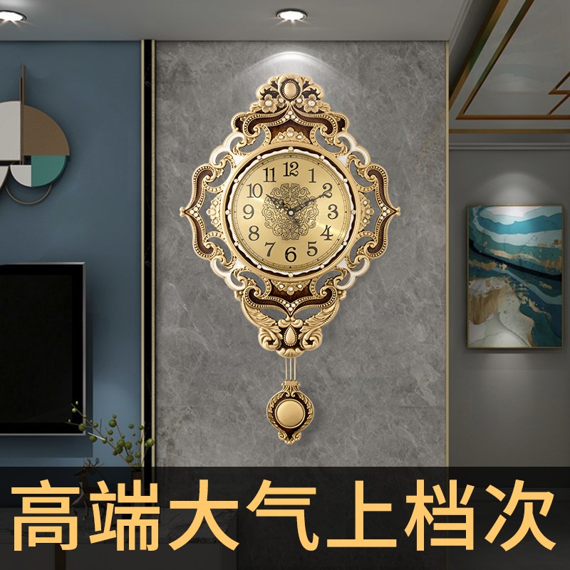 挂钟客厅2024新款纯铜欧式轻奢家E用高档创意时钟餐厅玄关装饰挂