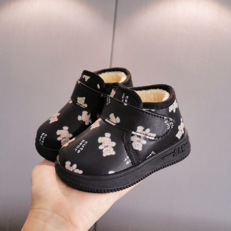 卡通冬季幼儿雪靴棉鞋加绒加厚防水保暖鞋卡通男小童鞋女孩子