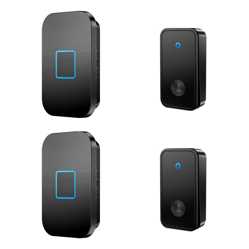 自发电无线智能门铃电子家用二拖二超远距离免布线遥控老人呼叫器