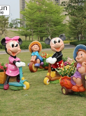 户外卡通人物花缸玻璃钢景观幼儿B园摆件庭院小区装饰园林雕塑小