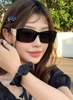 美式度假风偏光太阳眼镜潮女士级感2024个性方框墨镜女圆脸显瘦