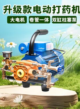 新款220v电动打药机高压农用220伏打农药机器大功率柱塞泵喷果树