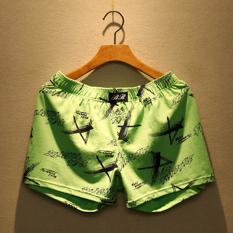 男士纯棉宽松内裤阿罗裤大裤衩透气平角裤青年宽松睡裤四角短裤头