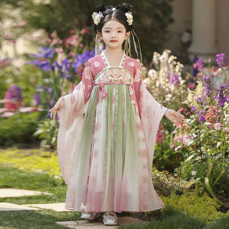 女童汉服春装中国风2025新款女孩超仙古装裙子儿童古风公主连衣裙