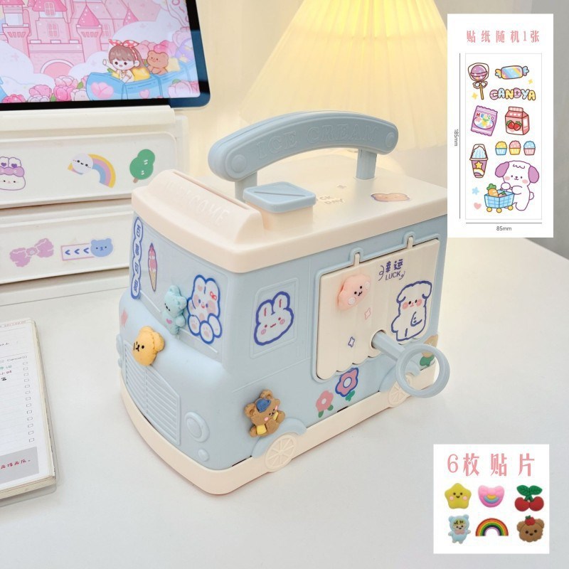 创意小汽车存钱罐可爱儿童学生带锁奖品礼物零钱罐桌面摆件储蓄罐