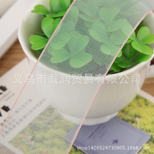 纯色彩边雪纱带 发饰diy材料包装服装礼帽花束礼品笔花双色丝带