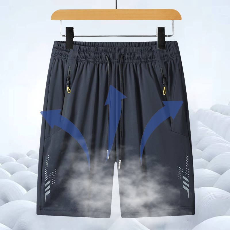 冰丝短裤男夏季宽松大码速干运动裤弹力透气胖子加肥加大五分裤薄