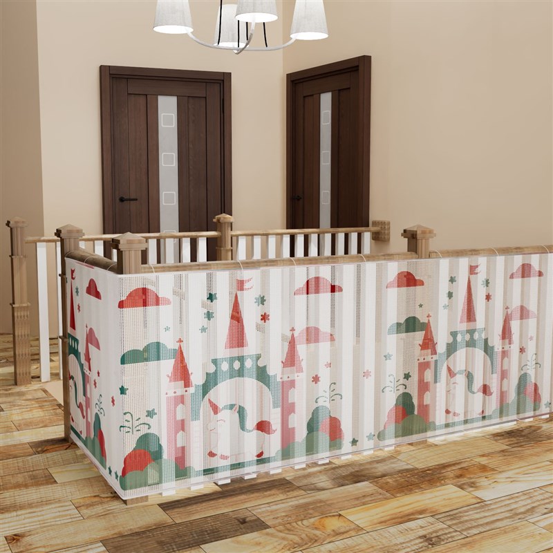 加长尺寸加厚儿童楼梯防护网阳台防坠网安全绳网幼儿园彩色装饰网