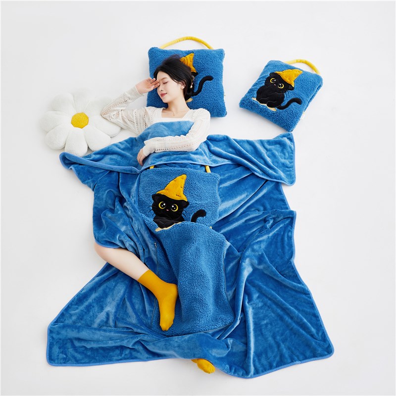 毛毯两用抱枕毯多功能二合一靠垫枕头毯子空调毯汽车沙发四季卡通