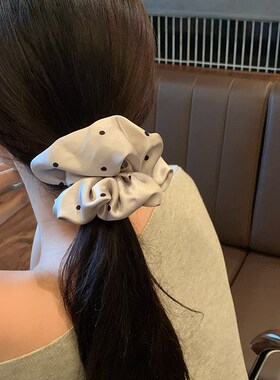 时尚缎银 韩系波点大肠发圈女温柔简约发绳头绳气质低马尾头发饰