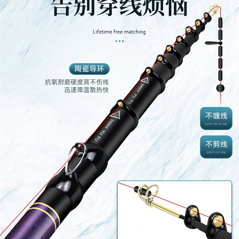 新款前打c竿超轻超硬19调盘车溪D流杆谷麦钓竿定位手竿逗钓鱼竿