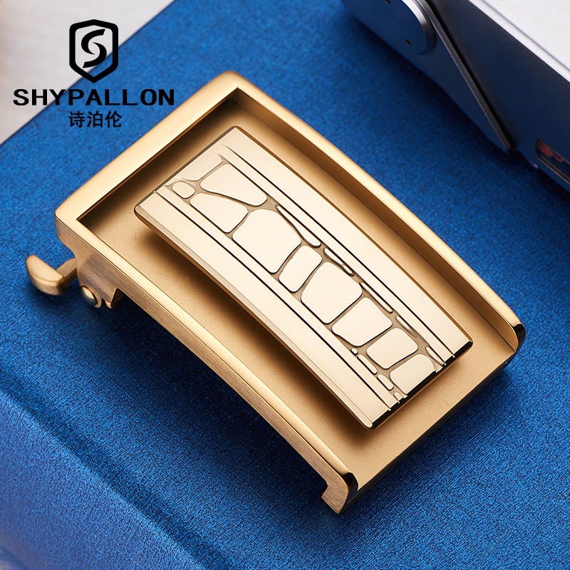 钨钢无孔无牙皮带扣头自动扣男士内穿不锈钢青年裤带头腰带扣头