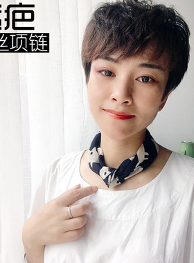 甲状腺术后遮挡项链女夏季小众遮疤神器脖子饰品真丝小丝巾锁骨链