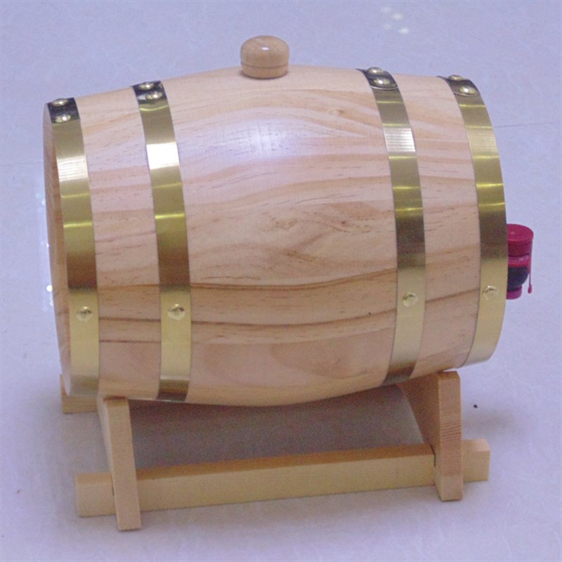 现货优惠橡木红酒桶 3L松木啤酒桶 锡箔内胆葡萄酒冰酒礼品木桶