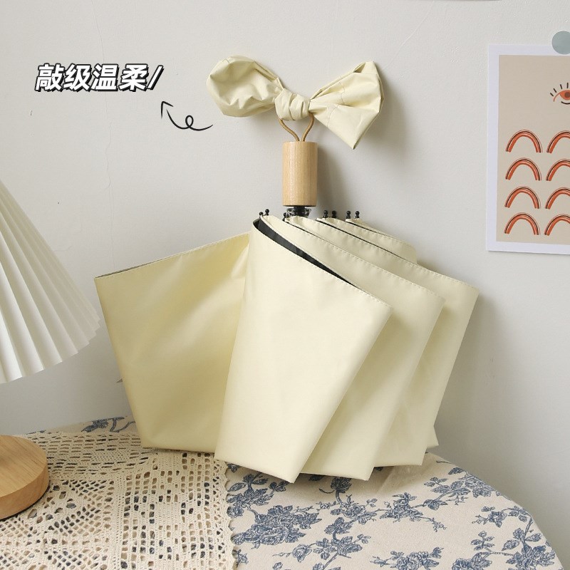 折叠黑胶防晒晴雨伞木手柄大号三折手动太阳伞广告伞定制logo