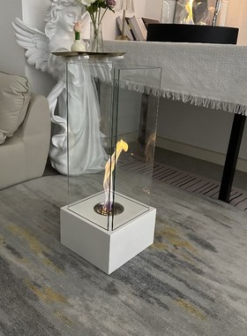 室内真火小酒精壁炉取暖炉氛围装饰灯落地摆O件民宿别墅家用观火