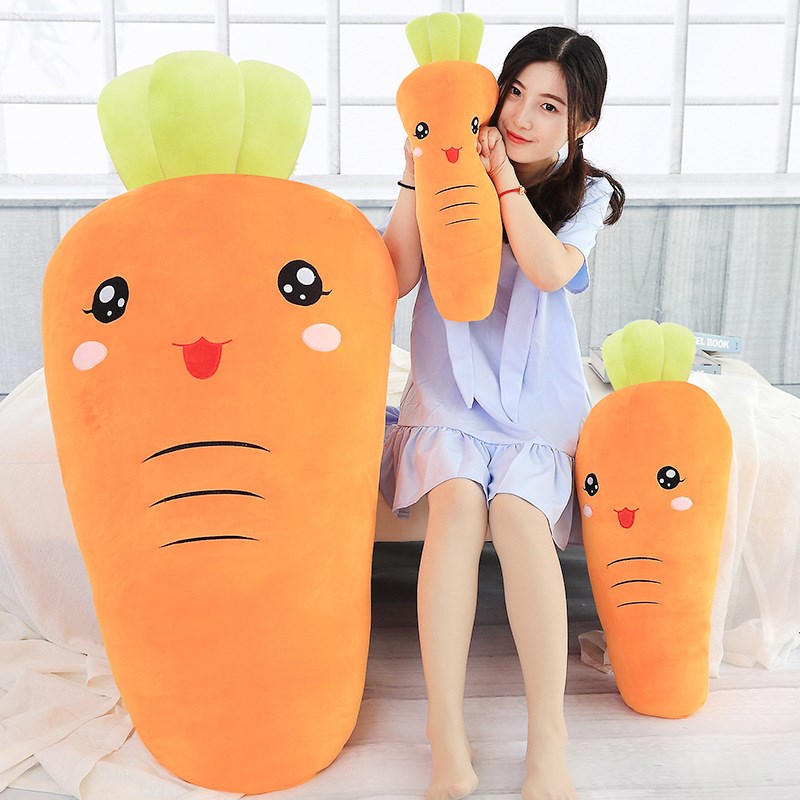 胡萝卜表情公仔h蔬菜可爱抱枕大号毛绒G玩具偶女生生日礼物定制lo
