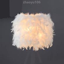 少女简约手工客厅卧室落地灯}外壳灯罩北欧替换台灯灯现羽毛配件