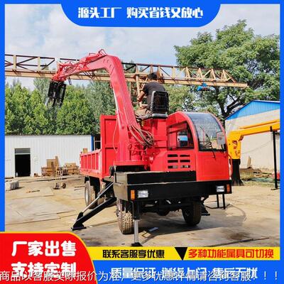上牌汽车底盘抓木机642 场抓毛竹抓蔗定式抓木农器 固四不甘像随