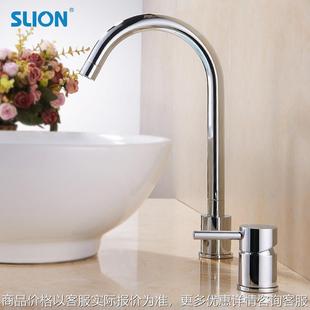 全黄铜双孔面盆龙头冷热可旋转台上盆洗脸洗手池水龙头分体式