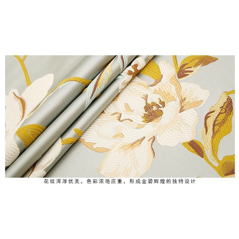 新中式沙发布料花鸟丝绸提花布沙发坐垫抱枕靠垫高织锦缎布料