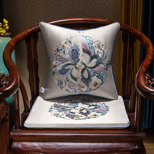 新中式红木沙发坐垫椅子垫子茶桌餐椅太师椅垫防滑实木椅垫套定制