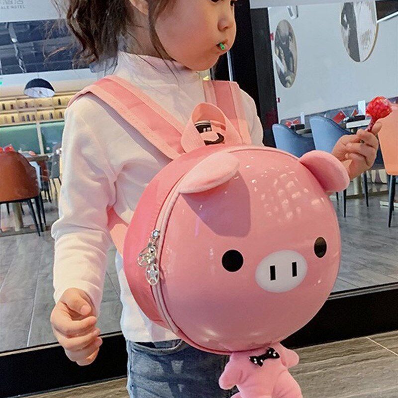 幼儿园入a学书包儿童卡通宝宝外出小背包3岁女孩防走丢男童蛋壳包