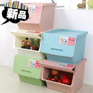 加高收纳箱88收纳箱小号塑料整理箱前开式侧翻盖小零件